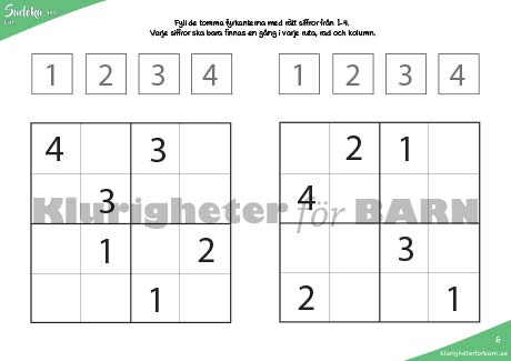 Sudoku 4x4 - Lätt - Bild 9