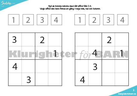 Sudoku 4x4 - Svår - Bild 12