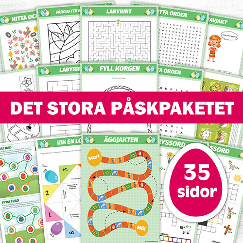 Påskaktiviteter att skriva ut - färglägg och klipp