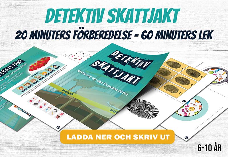Skattjakt för barn med roliga ledtrådar